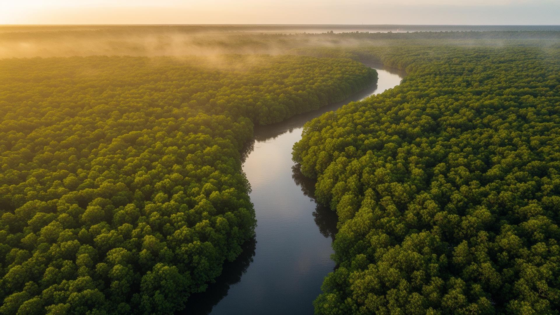 Aerial river view